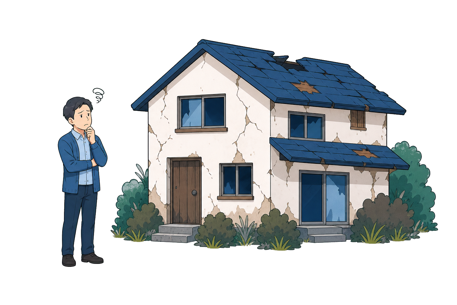 建物が老朽化するのイメージ
