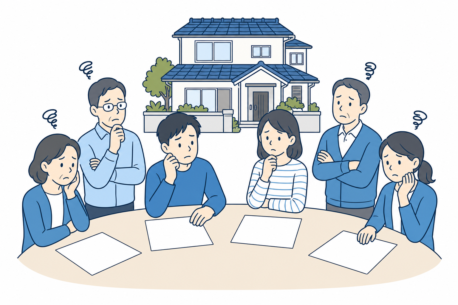相続で関係者が増え話し合いが難しくなった様子