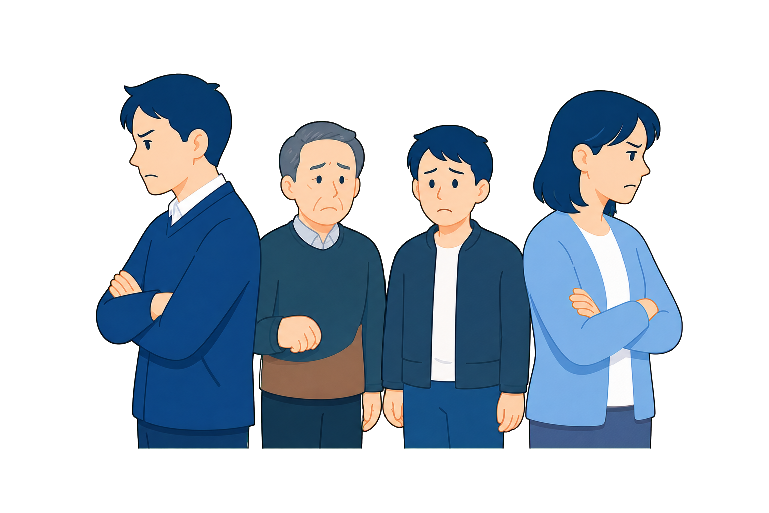 家族や関係者の話し合いが難しくなった様子